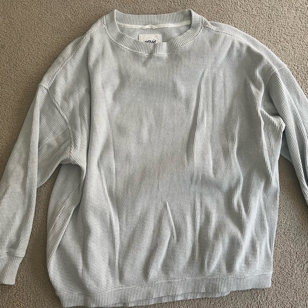 Aerie White Waffle Knit Top